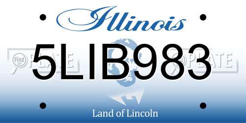 5LIB983 Illinois License Plate