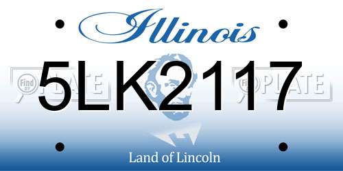 5LK2117 Illinois License Plate