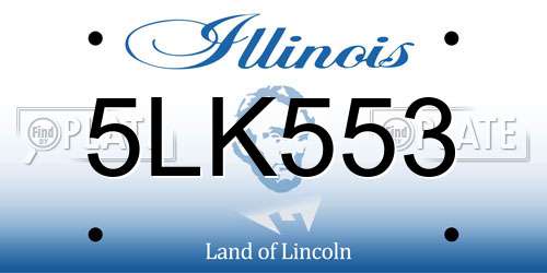 5LK553 Illinois License Plate