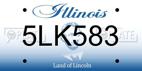 5LK583 Illinois License Plate