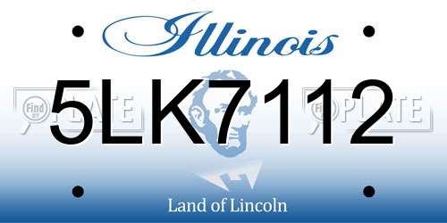 5LK7112 Illinois License Plate