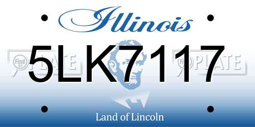 5LK7117 Illinois License Plate