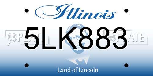 5LK883 Illinois License Plate