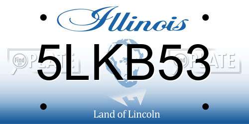 5LKB53 Illinois License Plate
