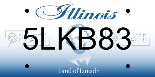 5LKB83 Illinois License Plate