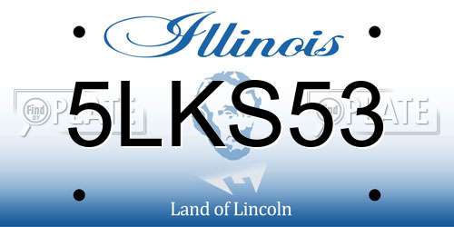 5LKS53 Illinois License Plate