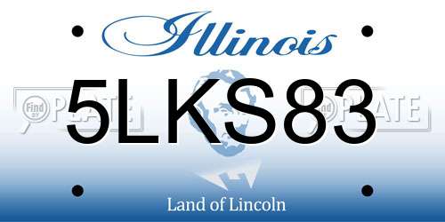 5LKS83 Illinois License Plate
