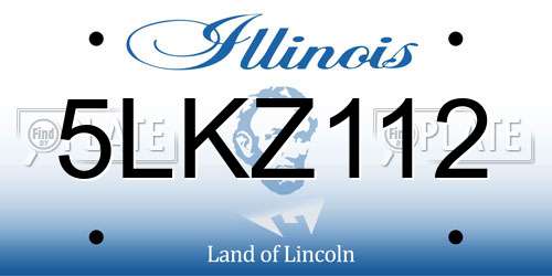 5LKZ112 Illinois License Plate