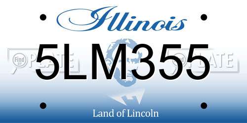 5LM355 Illinois License Plate