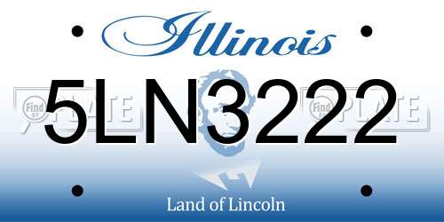 5LN3222 Illinois License Plate