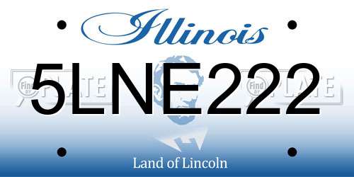 5LNE222 Illinois License Plate