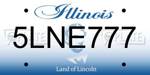 5LNE777 Illinois License Plate