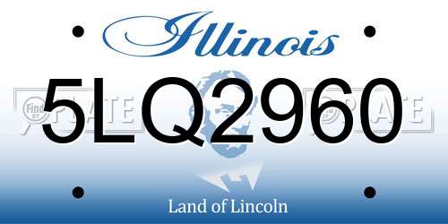 5LQ2960 Illinois License Plate