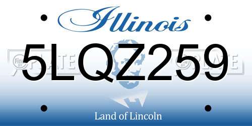 5LQZ259 Illinois License Plate