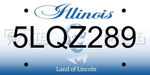 5LQZ289 Illinois License Plate
