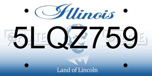 5LQZ759 Illinois License Plate