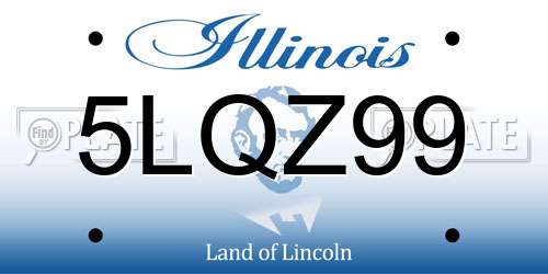 5LQZ99 Illinois License Plate