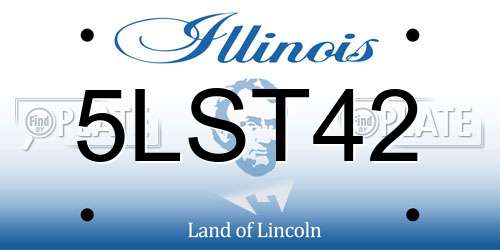 5LST42 Illinois License Plate