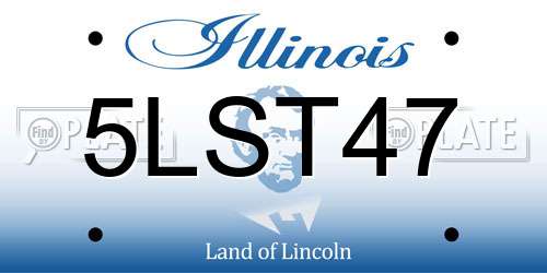 5LST47 Illinois License Plate