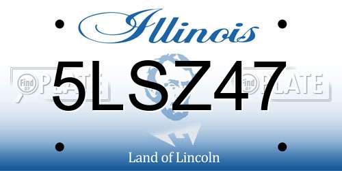 5LSZ47 Illinois License Plate