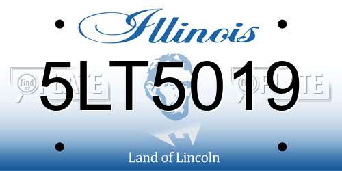 5LT5019 Illinois License Plate