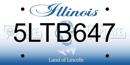 5LTB647 Illinois License Plate