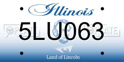 5LU063 Illinois License Plate