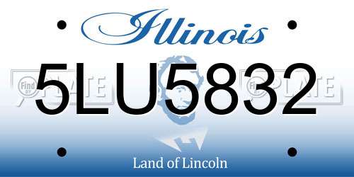 5LU5832 Illinois License Plate