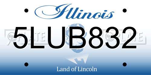 5LUB832 Illinois License Plate