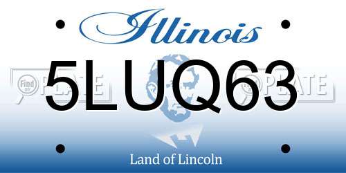 5LUQ63 Illinois License Plate