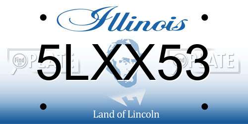 5LXX53 Illinois License Plate