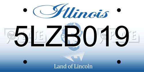 5LZB019 Illinois License Plate