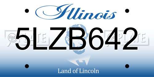 5LZB642 Illinois License Plate