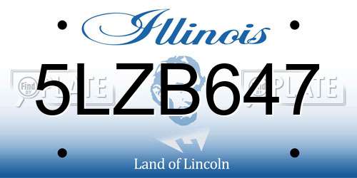 5LZB647 Illinois License Plate