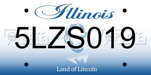 5LZS019 Illinois License Plate