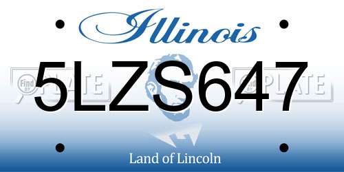 5LZS647 Illinois License Plate
