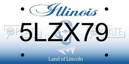 5LZX79 Illinois License Plate