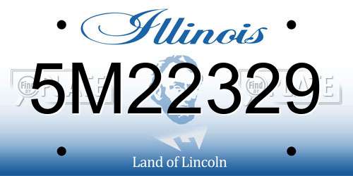 5M22329 Illinois License Plate