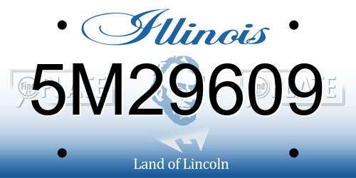 5M29609 Illinois License Plate