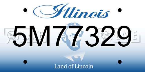 5M77329 Illinois License Plate