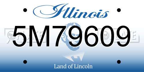 5M79609 Illinois License Plate