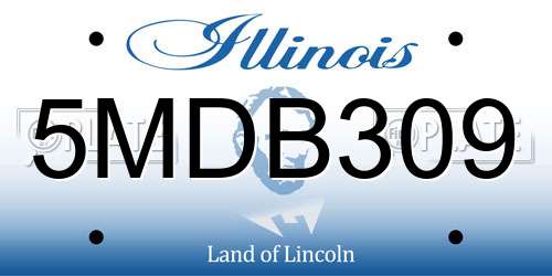 5MDB309 Illinois License Plate