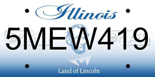 5MEW419 Illinois License Plate