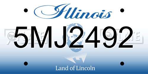 5MJ2492 Illinois License Plate