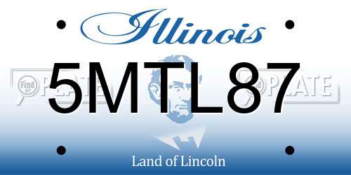 5MTL87 Illinois License Plate