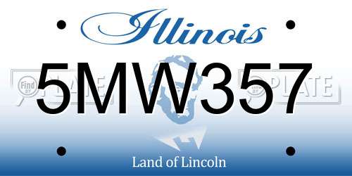 5MW357 Illinois License Plate