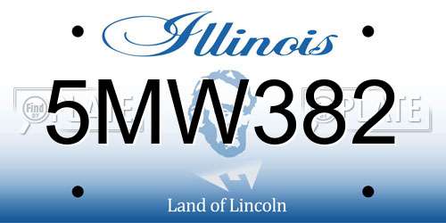 5MW382 Illinois License Plate