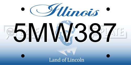 5MW387 Illinois License Plate