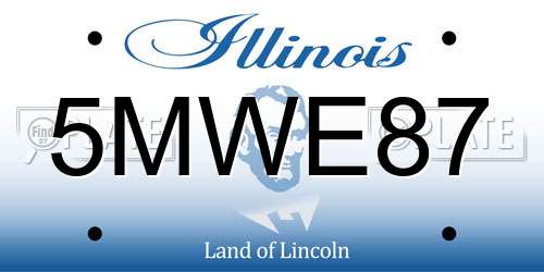 5MWE87 Illinois License Plate