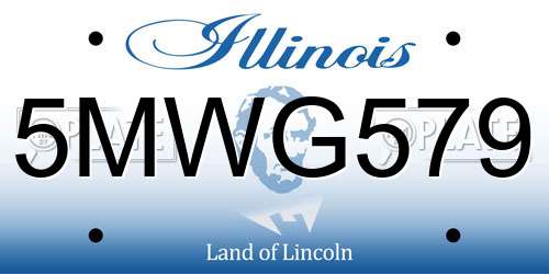 5MWG579 Illinois License Plate